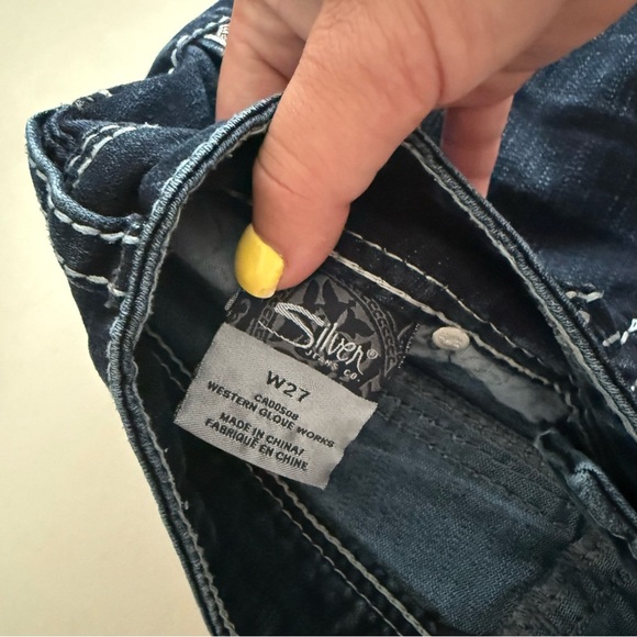 Silver Women’s Jeans Western Coastal Cowgirl Dark Wash Denim Blue Y2K - Picture 3 of 6